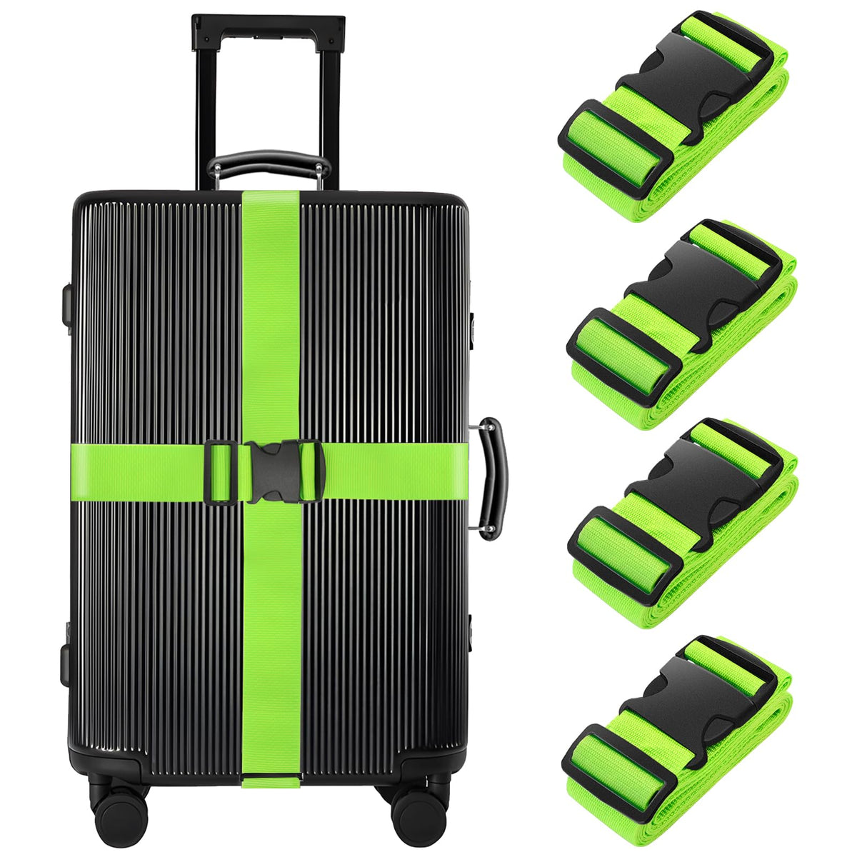 BILIONE Luggage Straps for Suitcases,79" Long Adjustable Luggage Belts