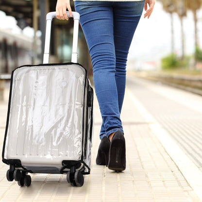 WRINGKIT 3 Pieces Clear Luggage Cover, Fits 20" 24" 28", Waterproof PVC