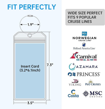 Teskyer Clear Cruise Luggage Tag Holder, Wide, 5 Pack