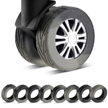 8Pcs Upgrade Luggage Wheel Covers, Travel Accessories (Black)