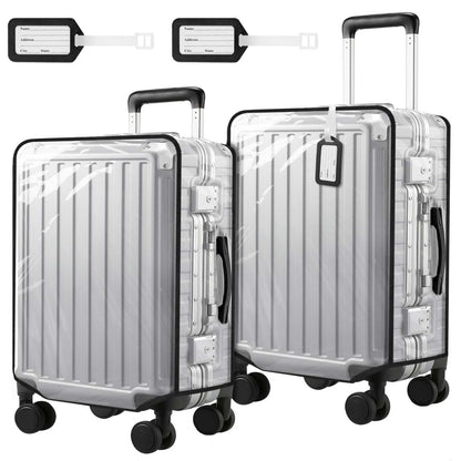 2 Pack 30 Inch Clear PVC Suitcase Cover Protectors Transparent Waterproof Dustproof and Anti-Scratch for Wheeled Luggage Travel