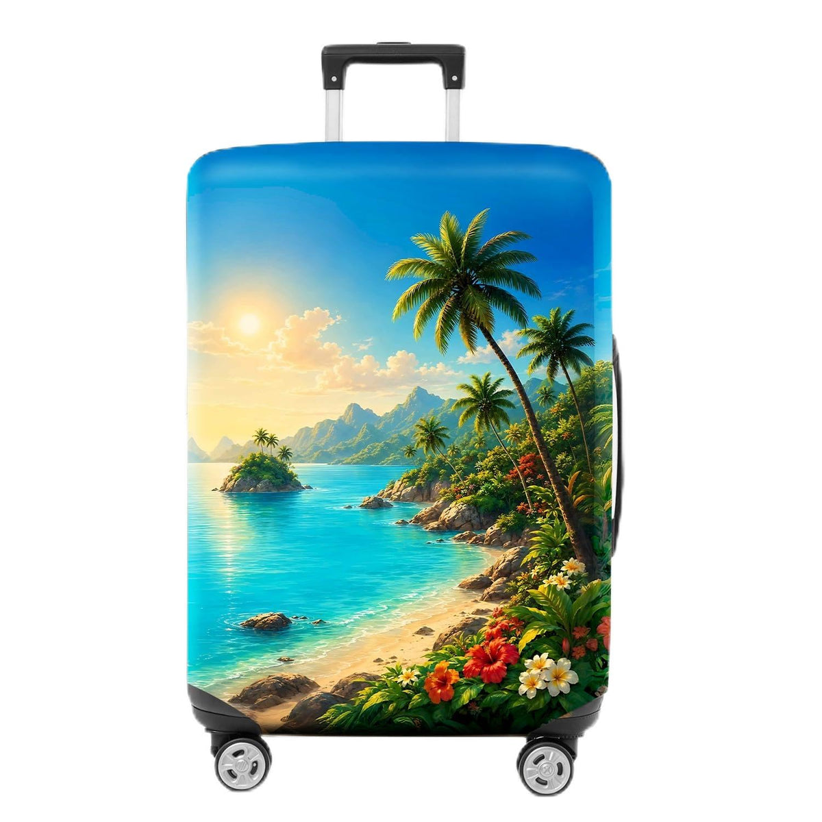 Colorful Geometric Luggage Cover, Abstract Suitcase Protector