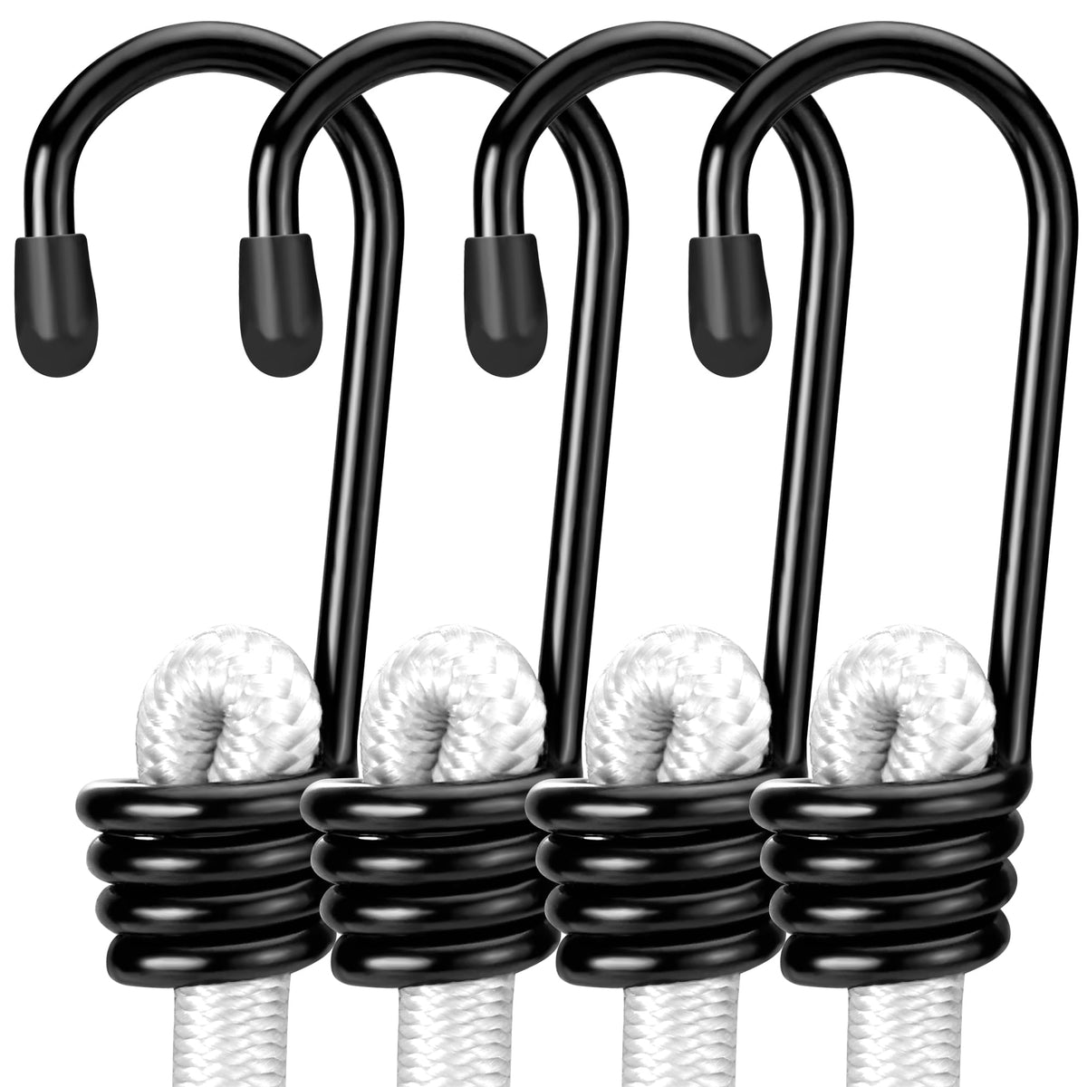 WORKPRO 24" Bungee Cords with Hooks, 4 Pack Heavy Duty Outdoor Bungee Strap