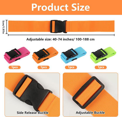 12 Pcs Luggage Straps for Suitcases TSA Approved, Suitcase Belts（4 Color）