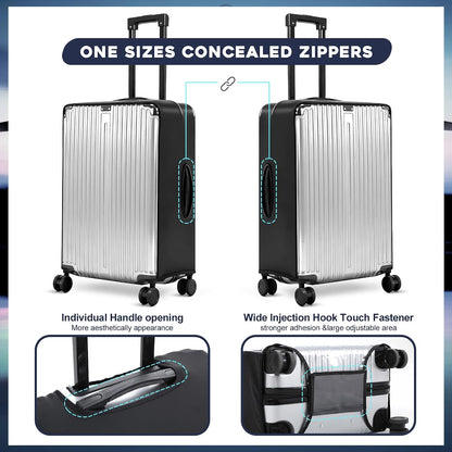Gilprop 3 Pcs Clear Luggage Cover Protector Fit 20 24 28 Inch Baggage Black