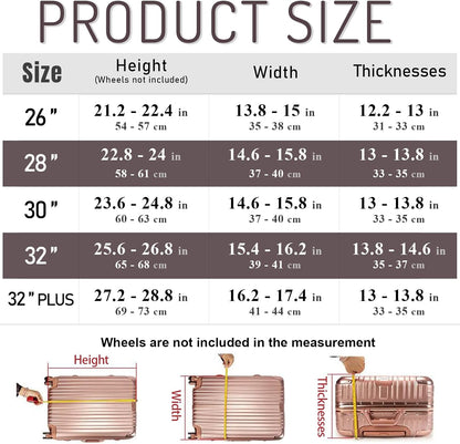 32 Inch Trunk Luggage Cover, Transparent PVC Suitacse Cover, Travel Waterproof Clear Luggage Protector Suitcase Cover