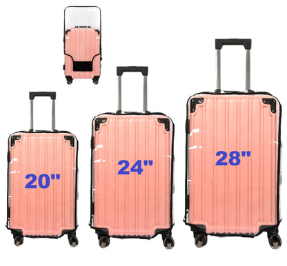 Clear PVC Luggage Cover Protectors - Transparent Waterproof Suitcase Sleeve for 20"+24"+28" Wheeled Suitcases (3PCS)