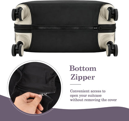 Klmnop 3 Pack Suitcase Covers for Luggage 18-28 Inch - Elastic, Scratch-Resistant Luggage Protectors | Washable Travel Luggage Cover Set(Black)