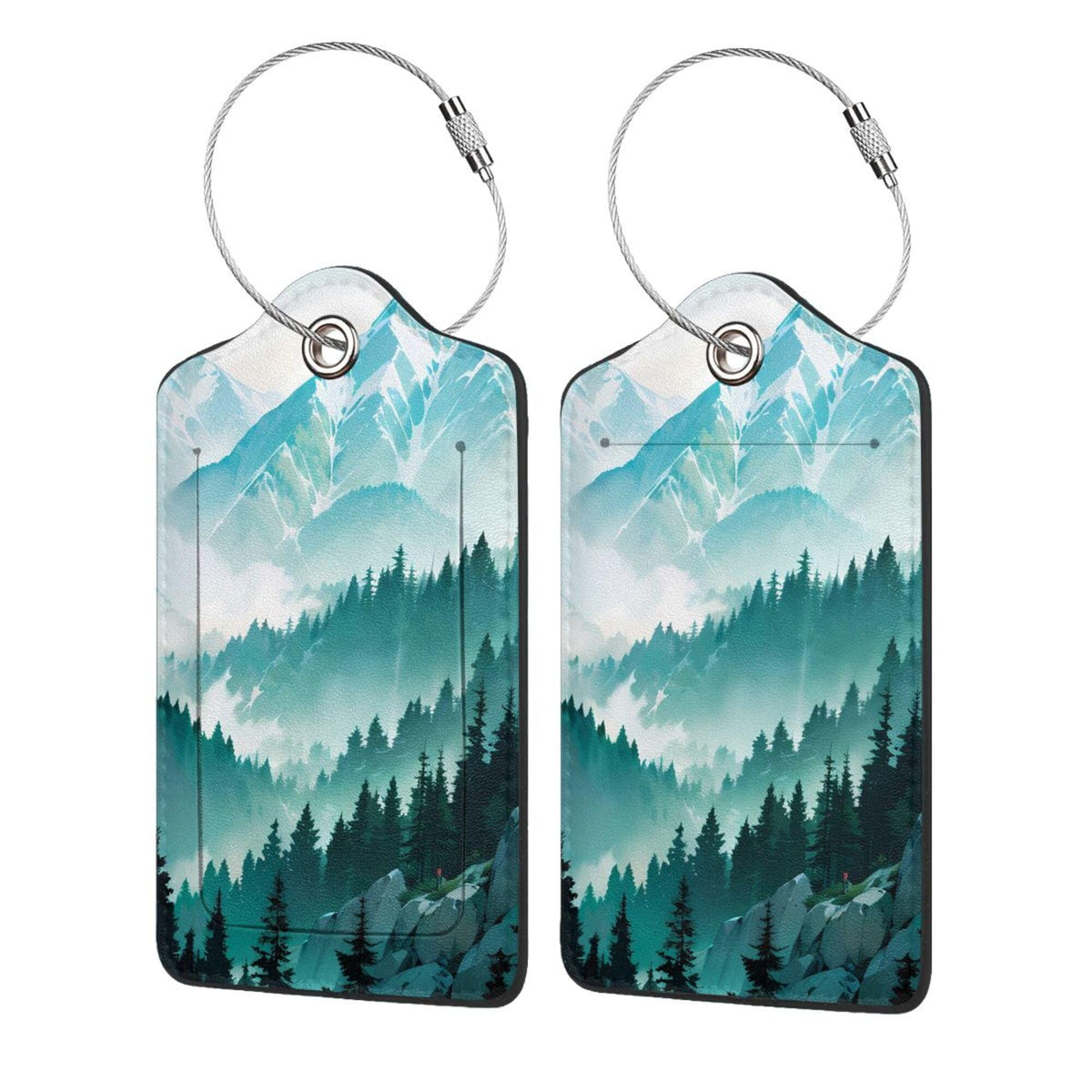 2 Pack Luggage Tags Travel American Flag Eagle PU Cute Leather Luggage Tag Name ID Labels with Privacy Cover Suitcases Women Men Girls Boys Fun Laggage Tags (American Eagle Flag)