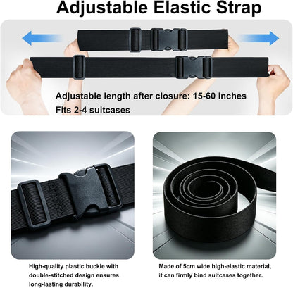 5 Pack Adjustable Luggage Connector Straps for Multiple Suitcases