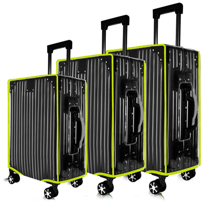 3 Pieces Thicken Clear Luggage Cover Protector, 20" 24" 28" PVC Luggage Covers for Suitcase Waterproof Dustproof Anti-scratch Travel Suitcase Covers Case for Wheeled Luggage