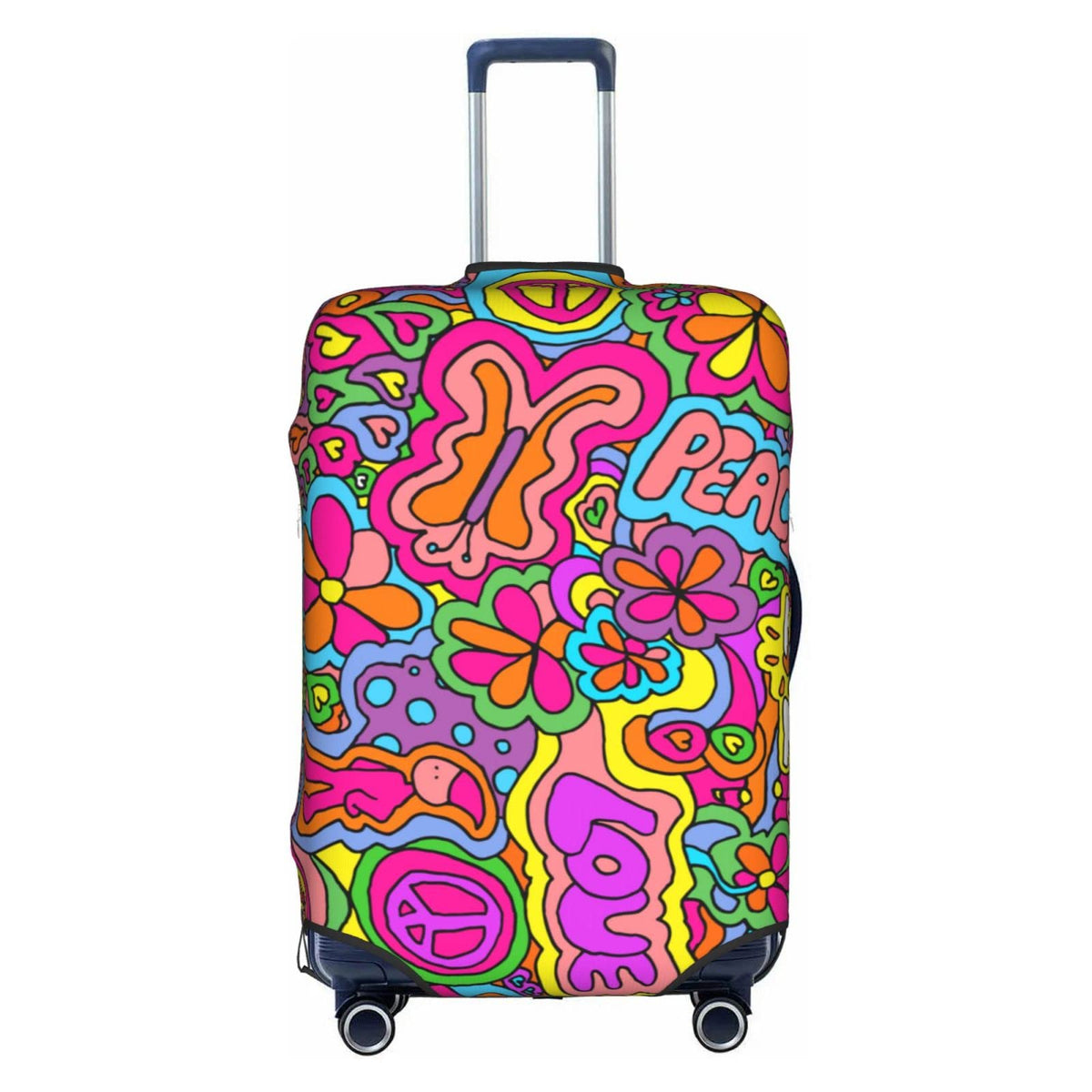 Tropical Beach Palm Tree Luggage Cover, Washable Elastic Baggage Protector, Anti-scratch Double-sided Zipper Closure for 25-28 Inch Wheeled Suitcase