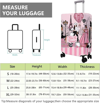Travel Luggage Cover Suitcase Protector Fits 18-32 Inch Wheel Covers PatternedTravel Related Items Flower Luggage Protector Elastic M