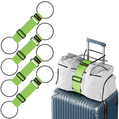 BILIONE 4 Pack Adjustable Elastic Luggage Connector Straps for Suitcases