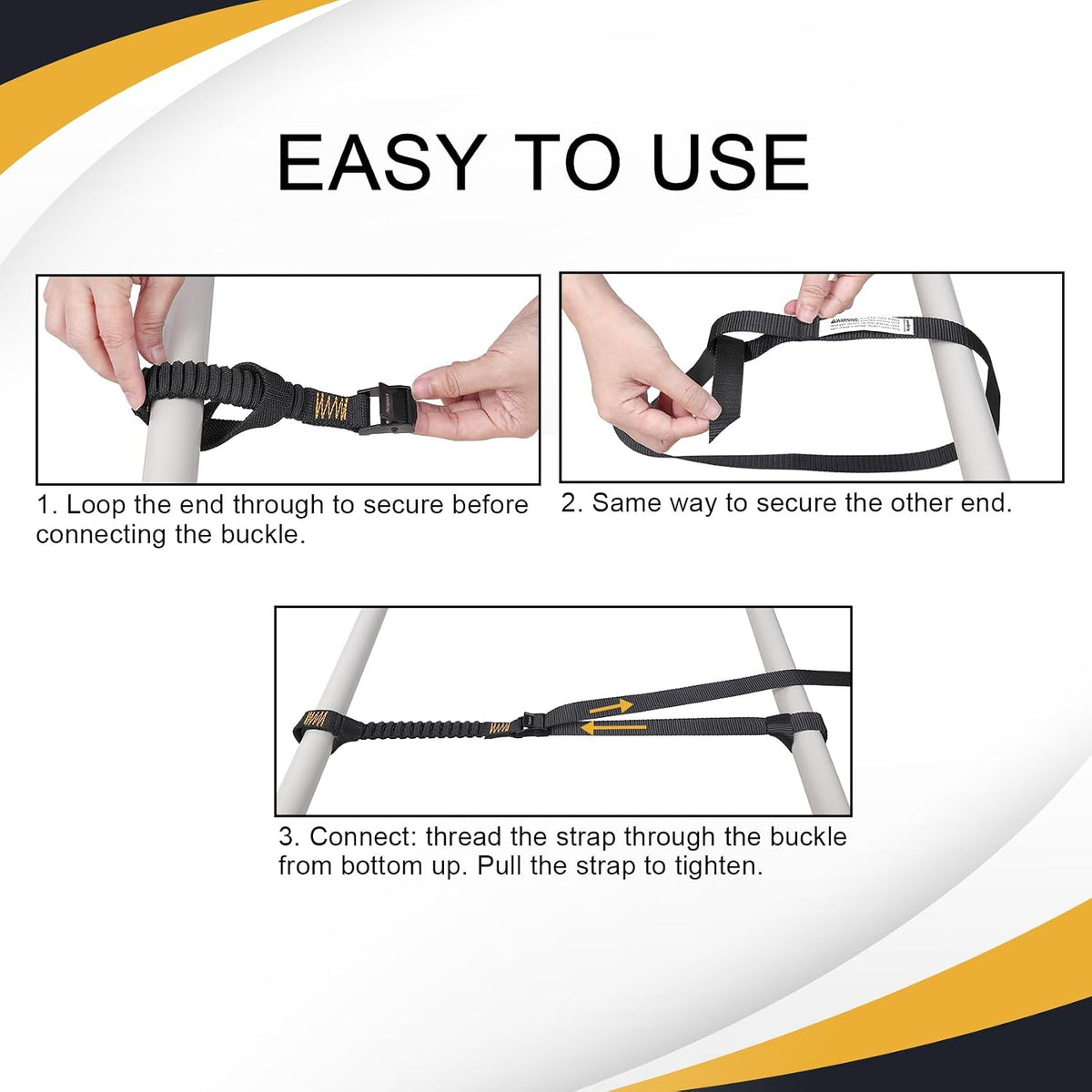 Ayaport Motorcycle Luggage Straps Stretch Adjustable Straps with Clips for Securing (4)