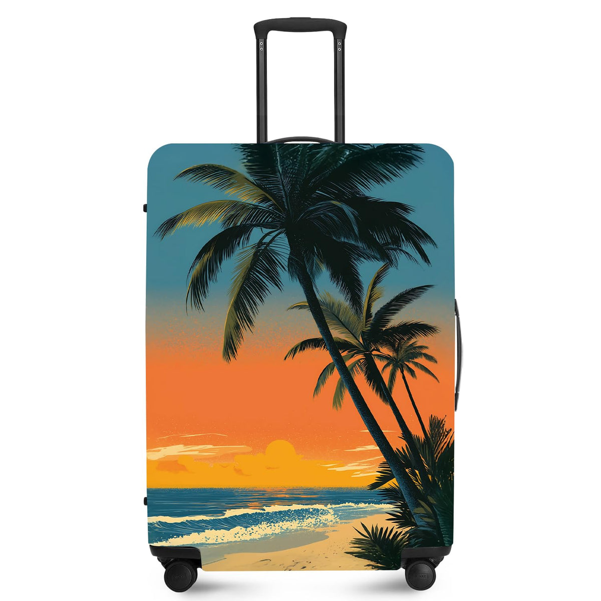 FOREVER QUEEN Blue Gold Luxury Marble Luggage Cover Suitcase Protector Suitcase Cover Anti-Scratch,Stretchable Bag Cover Washable Durable Polyester