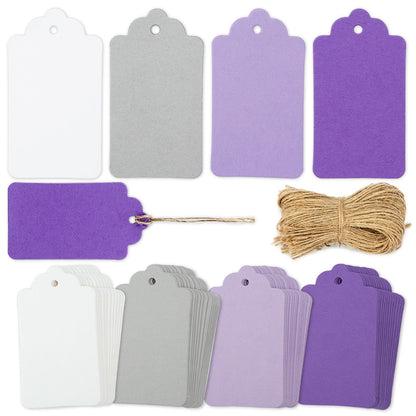 SALLYFASHION 100PCS Gift Tags with String Attached, Kraft Paper Hang Tags