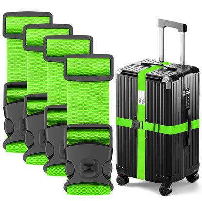 BILIONE Luggage Straps for Suitcases, Adjustable Lockable Suitcase Straps