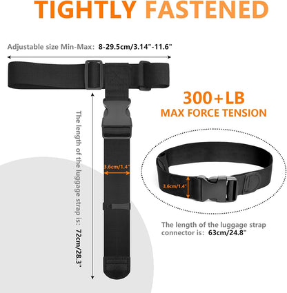 BILIONE 2 Pack Luggage Connector Straps,Connect 3 Suitcases ＆ Add A Bag