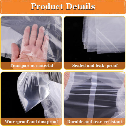 4 Pack Extra Large Clear Plastic Bags, 40" x 60" Large Storage Bags