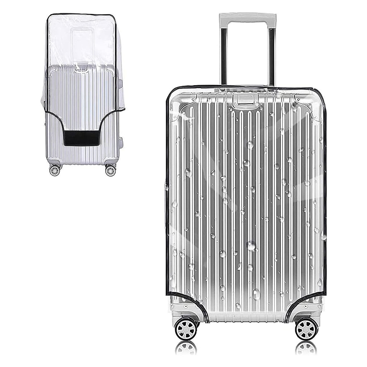 Yotako 3 Pieces Clear PVC Suitcase Cover Tough Protector, 20" 24" 28" Luggage Covers for Wheeled Suitcase