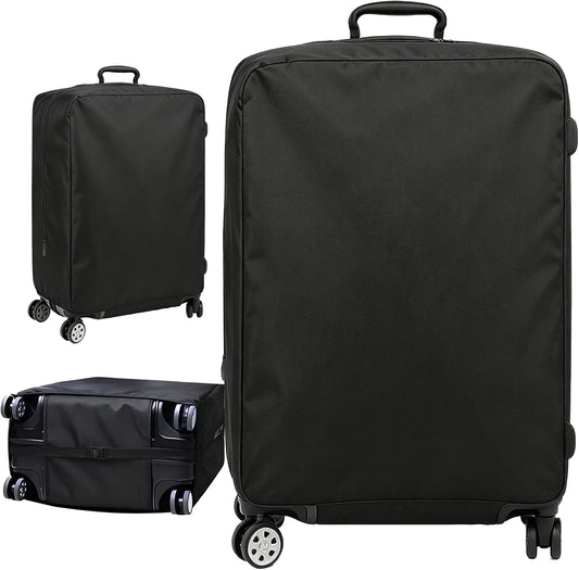 Luggage Cover Protector Compatible with Tumi, Upgraded Oxford Fabric Stretch Cover with Double Zipper, Washable Travel Suitcase Protector, Fits 28-29 Inch Case(Black)