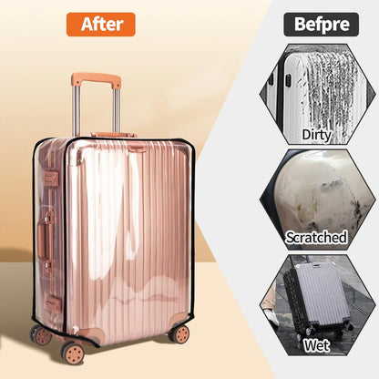 3Pcs Thicken Clear Luggage Cover Protector, 20" 24" 28" PVC Suitcase Covers