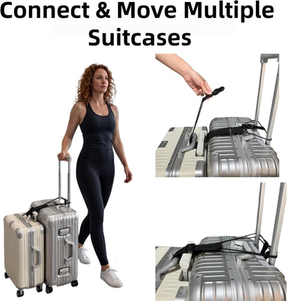 Multi Use Luggage Connector Straps for Suitcases - Adjustable Travel Belt with Secure Buckle to Hold Backpacks Totes and Duffle Bags - Anti Burst Baggage Protection for Rolling Suitcases(2 Pack)