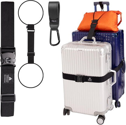 Adjustable Luggage Straps for Suitcases 3 PCS, Heavy Duty Lockable Buckle