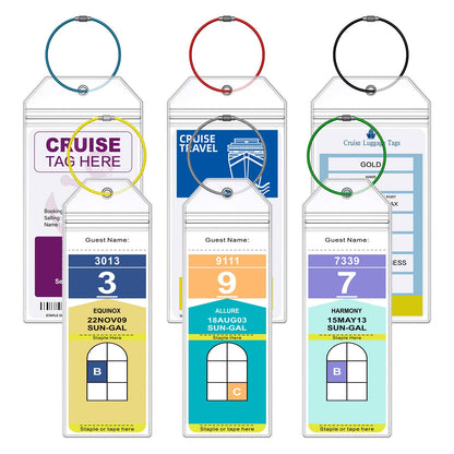 Maloun Cruise Luggage Tag Holders for Royal Caribbean & Carnival, 6 Pack