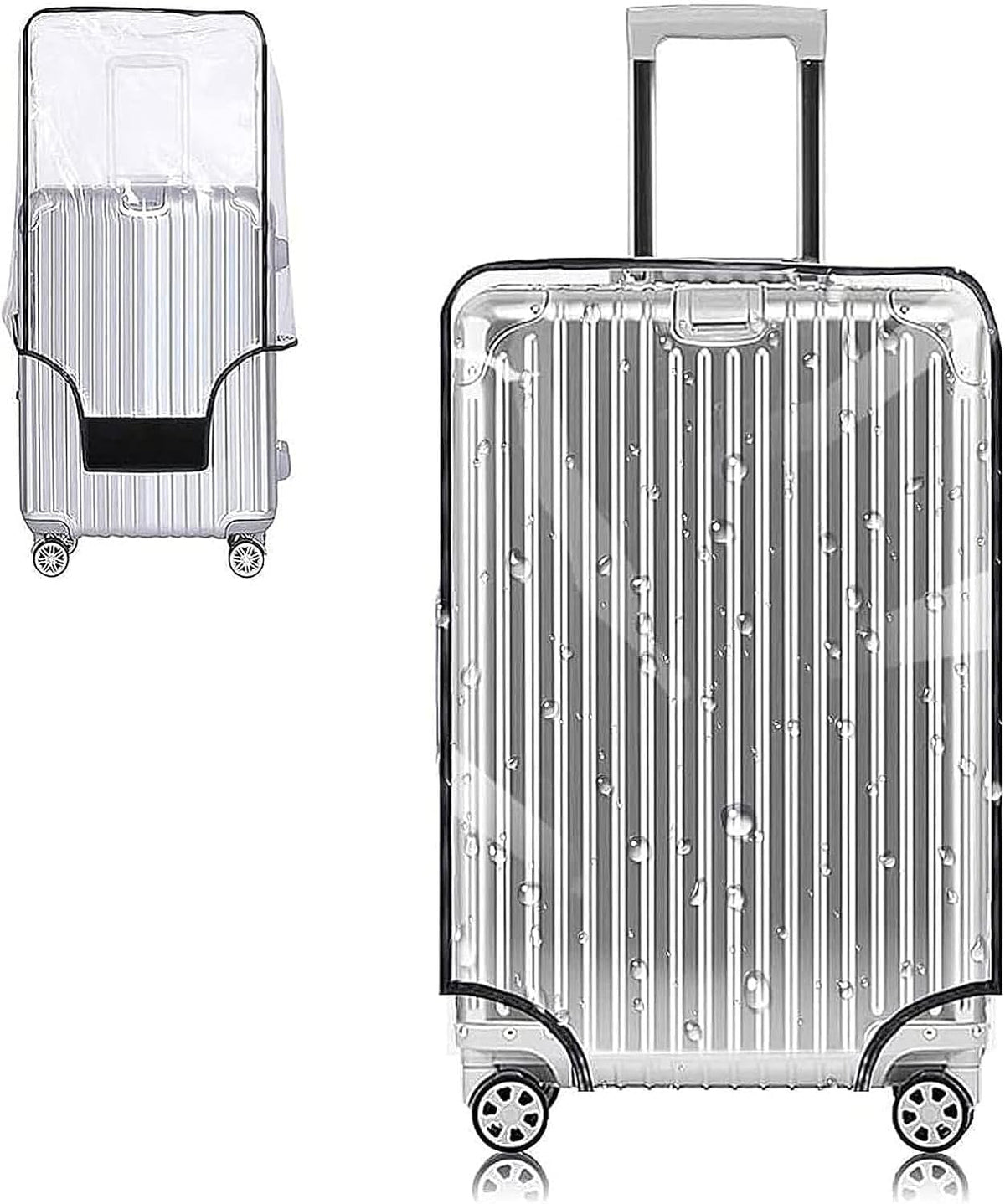 Yotako 3 Pieces Clear PVC Suitcase Cover Tough Protector, 20" 24" 28" Luggage Covers for Wheeled Suitcase