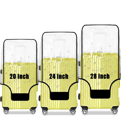28 Inch Waterproof Clear Suitcase Cover (Black Trim)