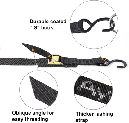 Ayaport Cam Buckle Tie Down Straps 10 feet, 4 Pack