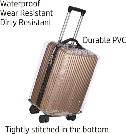 Clear PVC Suitcase Cover Protectors Thicken Luggage Cover Protector Full Transparent Waterproof Wheeled Dustproof Luggage Sleeve Protector 26"