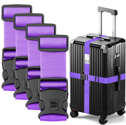 BILIONE Luggage Straps for Suitcases, Adjustable Lockable Suitcase Straps