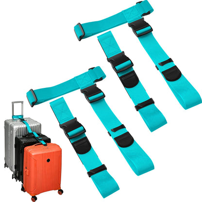 BILIONE 2 Pack Luggage Connector Straps,Connect 3 Suitcases ＆ Add A Bag