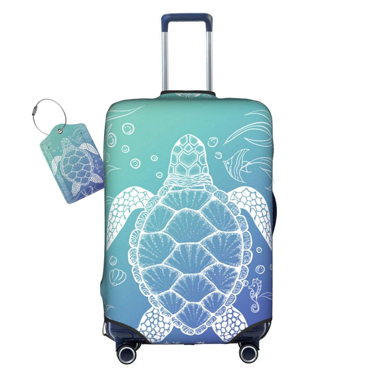 Ocean Sea Turtle Luggage Cover Washable Suitcase Protector, Turtle Theme Party Luggage Tag Travel Birthday Gifts For Men Women (XL 29-32 Inch Luggage)