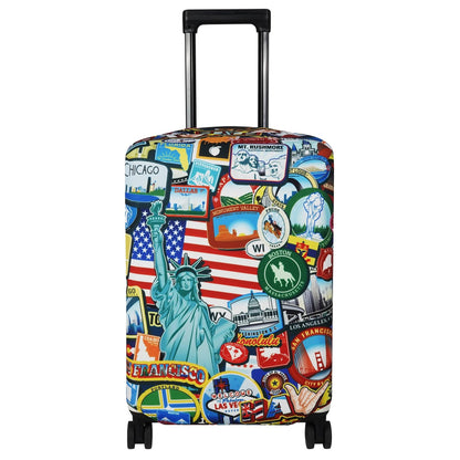 Explore Land Travel Luggage Cover Fits 31-32 inch Case (Bon Voyage, XL)