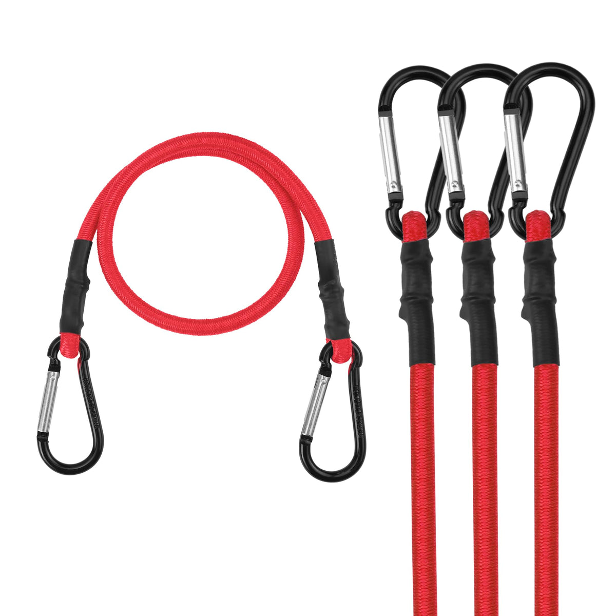 WORKPRO 24" Bungee Cords with Hooks, 4 Pack Heavy Duty Outdoor Bungee Strap