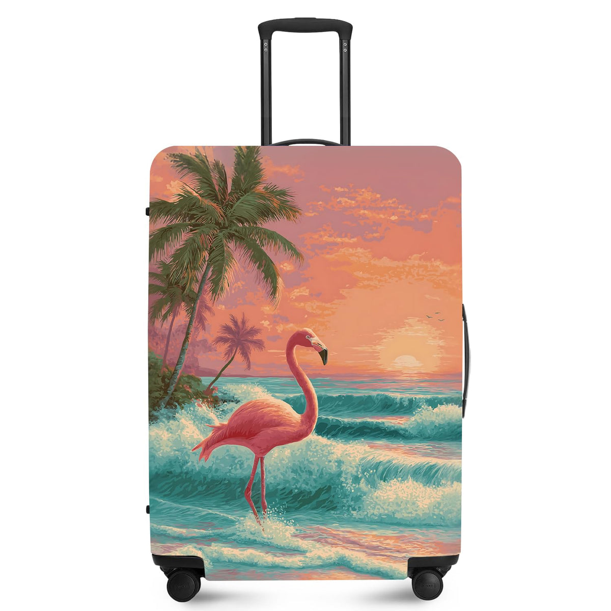 FOREVER QUEEN Blue Gold Luxury Marble Luggage Cover Suitcase Protector Suitcase Cover Anti-Scratch,Stretchable Bag Cover Washable Durable Polyester