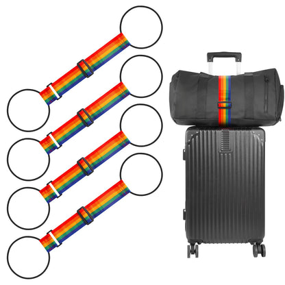 BILIONE Adjustable Luggage Connector Straps for Suitcases 2-Pack (Black)