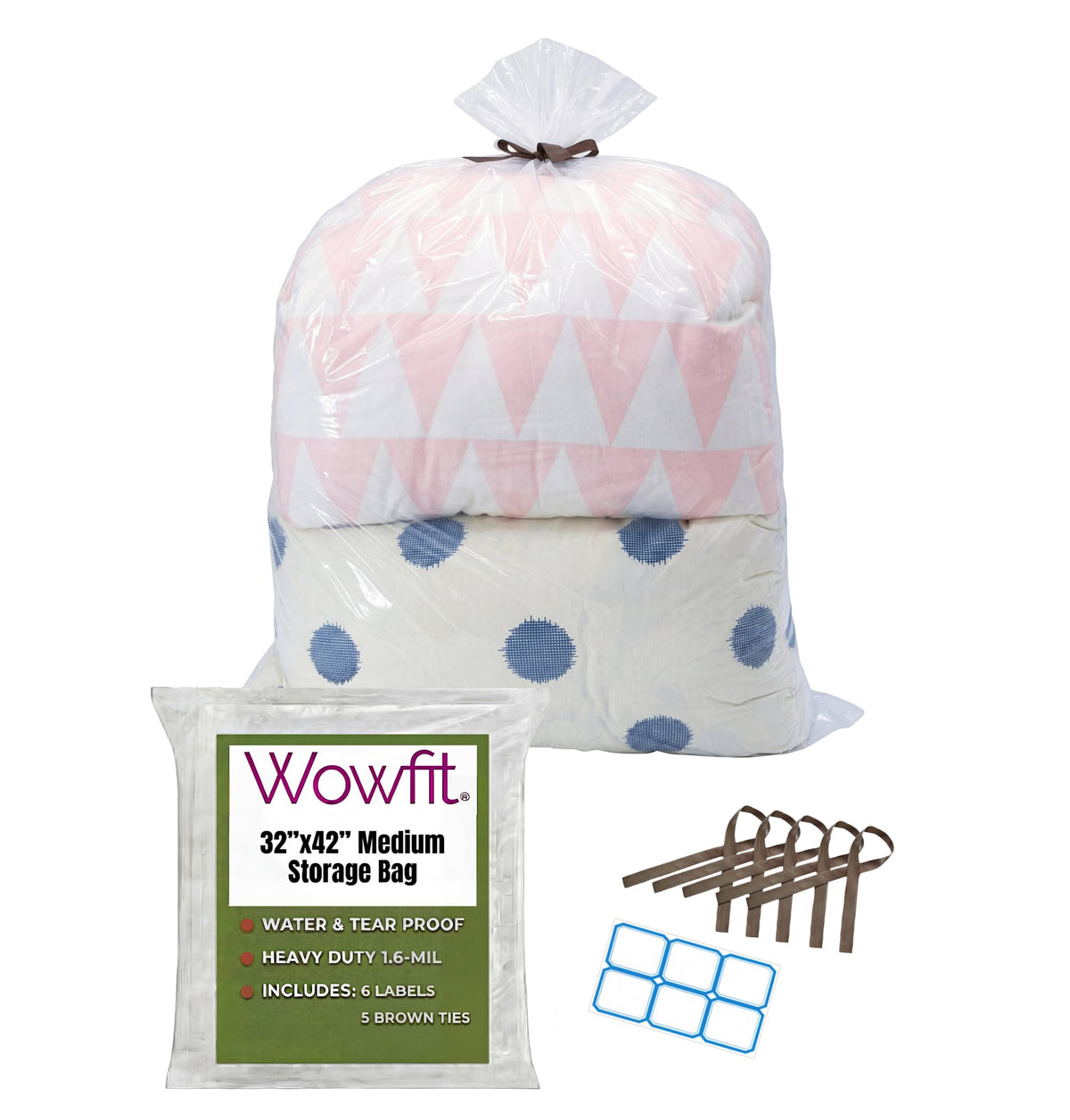 Wowfit Extra Large Storage Bags for Car Seat & Luggage, 40x60, 5 CT, 2 Mil
