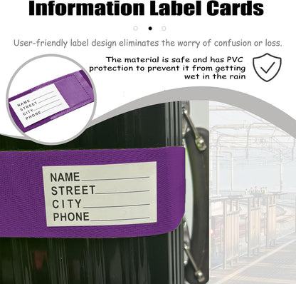 Luggage Straps TSA Approved with Lock,Suitcase Straps with Tags Purple1Pack