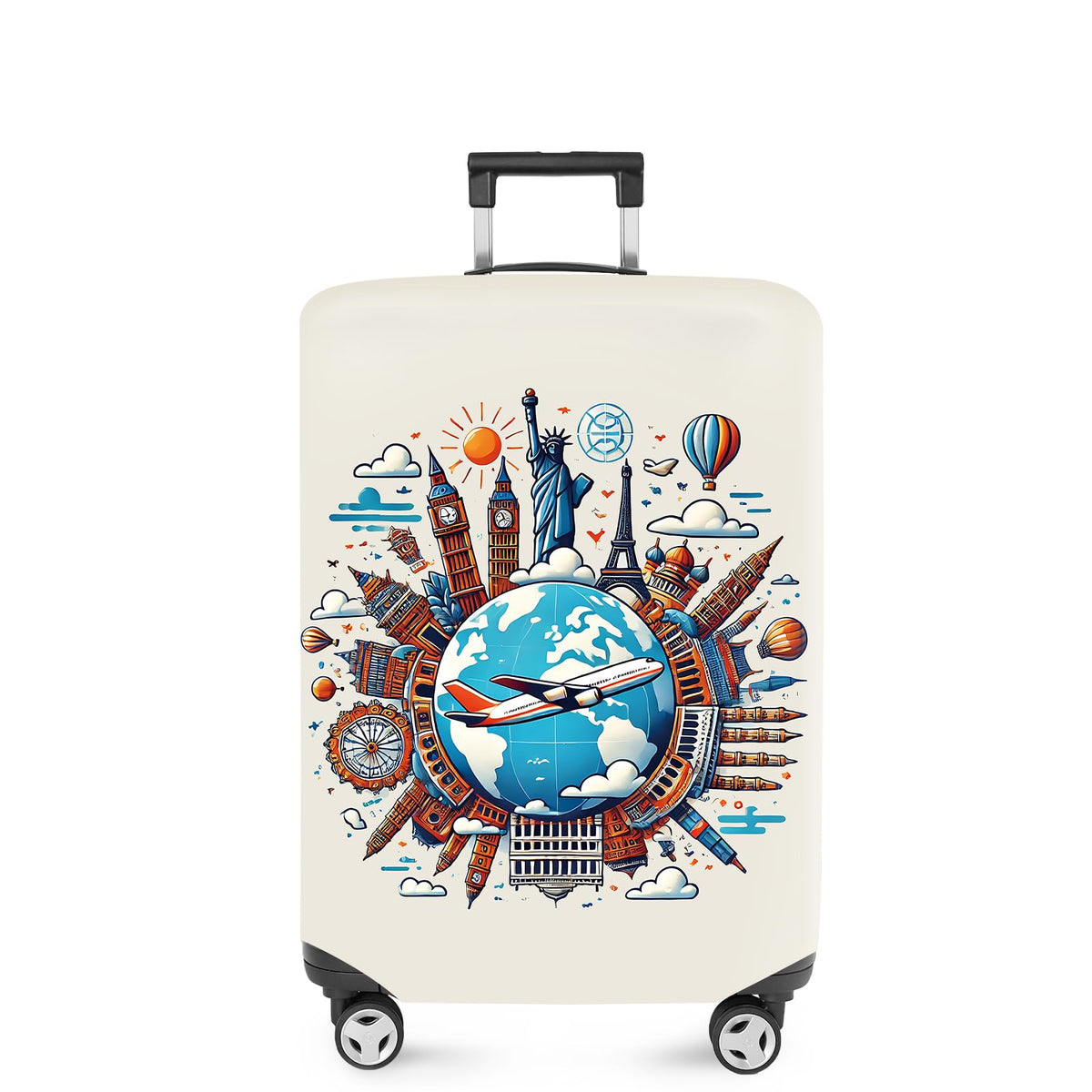 ANNA QUEEN Panda Family Luggage Cover, Cute Panda Design Suitcase Protector, Stretchable Washable Travel Sleeve for 28-30 Inch Luggage