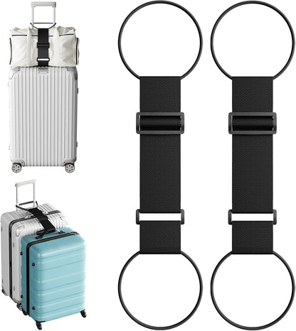 2 Pcs Luggage Connector Straps Bungee for Carry on Bag & Multiple Suitcases