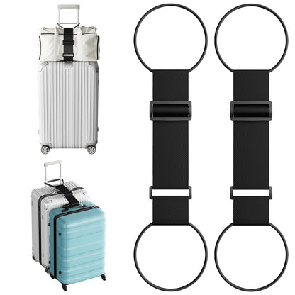 2 Pcs Luggage Connector Straps Bungee for Carry on Bag & Multiple Suitcases
