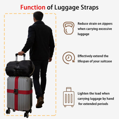 Polyhedron Luggage Straps for Suitcases Heavy Duty Adjustable (Set of 3)