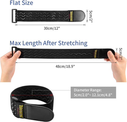 Trilancer Elastic Cinch Straps with Anti-Slip Strips, 12'' x 2'' (8 Pack)