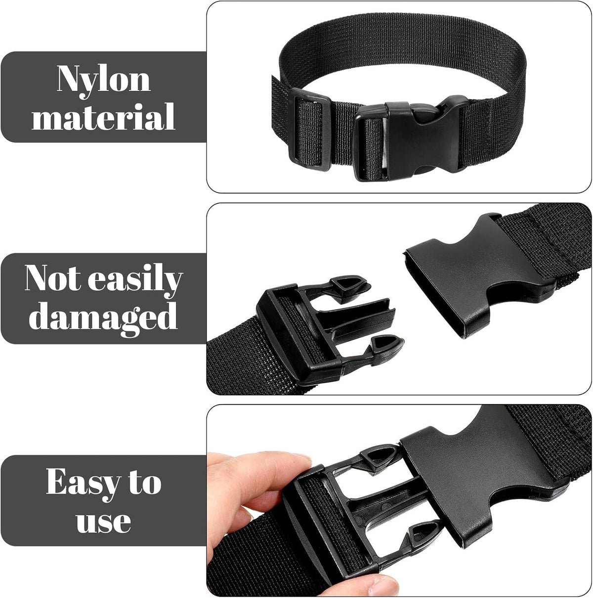 4Pcs Luggage Straps for Suitcases, Adjustable Suitcase Belt