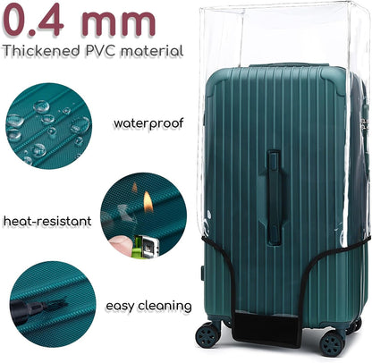 32 Inch Trunk Luggage Cover, Transparent PVC Suitacse Cover, Travel Waterproof Clear Luggage Protector Suitcase Cover